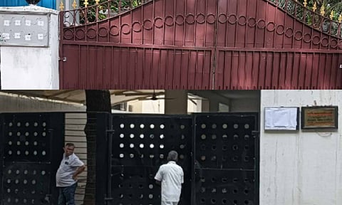 Name boards displayed at the residences of K Ponmudy and V Senthilbalaji were removed (Thanthi TV)