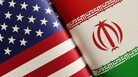 Flags of US and Iran&nbsp;