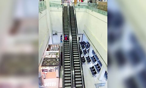 File image of Chennai International Airport's escalators