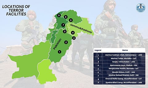 Graphical representation of terror facilities location in Operation Sindoor&nbsp;