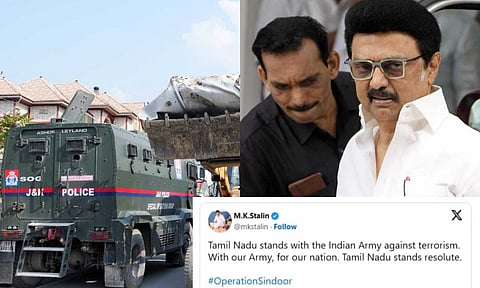 (L to R) Visual of Operation Sindoor [PTI]; CM Stalin&nbsp;&nbsp;