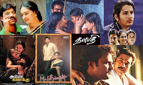 Top (L to R): Viyaabari, Kannathil Muthamittal, Raam | Bottom (L to R) Amma Kanakku, M. Kumaran S/O Mahalakshmi, Thalapathi&nbsp;