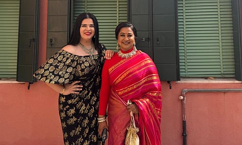 Radikaa Sarathkumar with Rayane Mithun