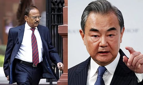 (L-R) National Security Advisor Ajit Doval; Chinese Foreign Minister Wang Yi (FIle Image)