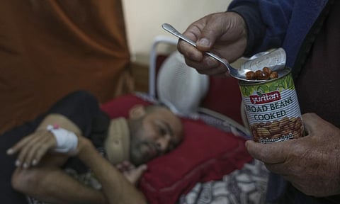 Israel's blockade means Gaza's hospitals cannot provide food to recovering patients (AP)