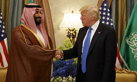 Mohammed bin Salman and Donald Trump (AP)