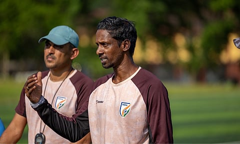 India coach Bibiano Fernandes during a training session