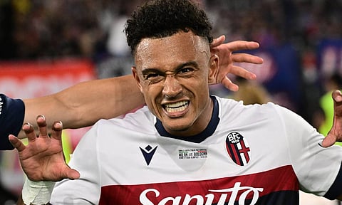 Dan Ndoye celebrates after scoring&nbsp;&nbsp;