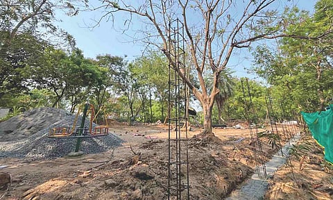 A park being constructed with a dedicated play area for kids&nbsp;