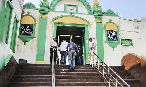 The main gate of the Jama Masjid mosque at Sambhal in Uttar Pradesh (PTI)
