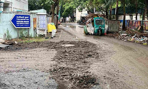 Slushy roads in Periyar Nagar&nbsp;