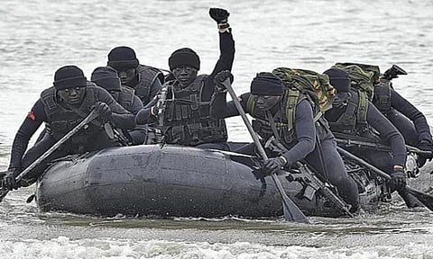 Taiwan's "frogmen" Marines perform covert landing drills just a few kilometers from mainland China on the outlying island of Kinmen, Taiwan (AP)