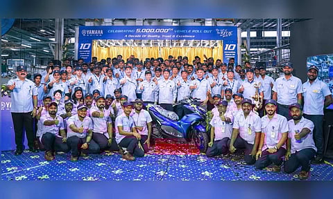 Yamaha rolls out its 5 millionth unit in its 10th year from Chennai facility