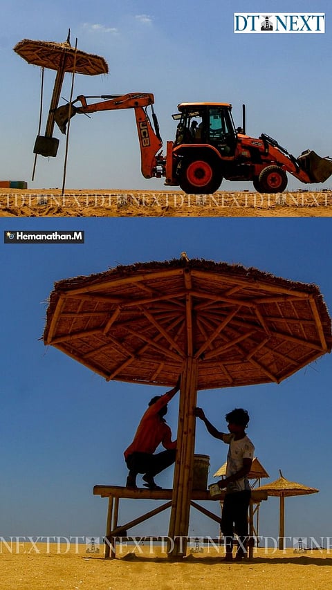 Eco-Friendly Structures Rise at Marina Beach for Blue Flag Upgrade