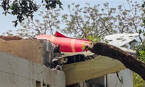 Remains of an Air India plane that crashed moments after taking off from the Ahmedabad airport (PTI)