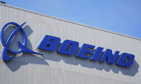 The Boeing logo is displayed at the company’s factory, Sept. 24, 2024, in Renton, Wash (AP)&nbsp;