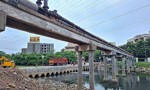 Work begins on high-level bridge at Padi Kuppam (Credit: Hemanathan M)