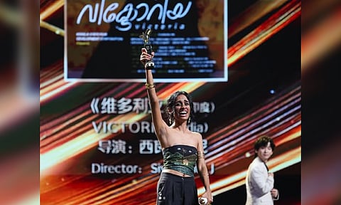 Meenakshi Jayan has received the Best Actress award in the Asian New Talent section at the 27th Shanghai International Film Festival (SIFF) Golden Goblet Awards (Photo: instagram @Meenakshi Jayan)