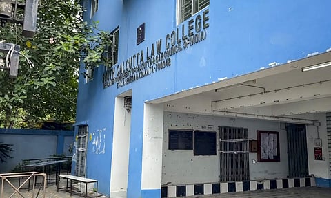 The premises of the South Calcutta Law College where a student was allegedly raped by her two seniors and a former student of the educational institute, in Kolkata, Friday, June 27, 2025 (PTI)&nbsp;