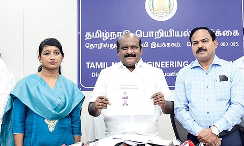 Higher Education minister Govi Chezhiaan releases the merit list for state engineering admissions on Friday