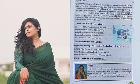 Tamil trans actor Negha featured in Kerala textbook