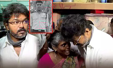 TVK chief Vijay visits Ajithkumar’s residence, pays tribute and consoles family