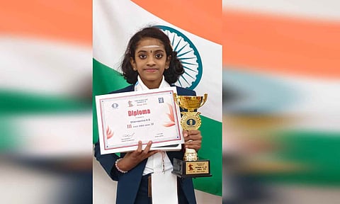 Sharvaanica AS poses with the title&nbsp;&nbsp;