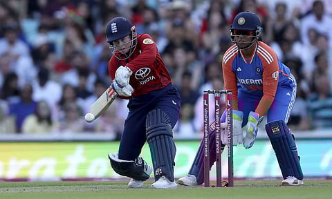 England's Tammy Beaumont in action during the third women's International T20 Match&nbsp;