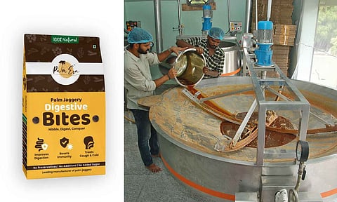 Healthy digestive bites made using palm jaggery, Inside Palm Era factory