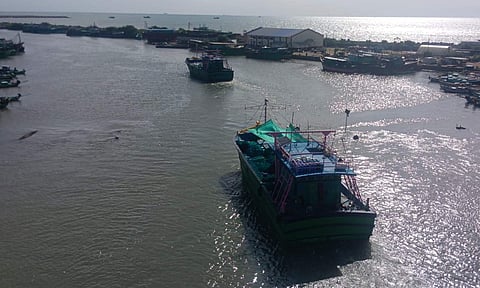 Mechanised boats venturing into the sea from Nagapattinam&nbsp;