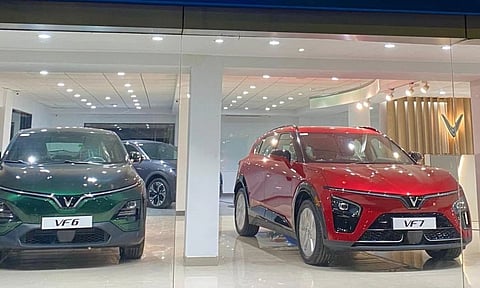 Cars displayed at VinFast showroom in Chennai at Mount Road (Credits: X)&nbsp;