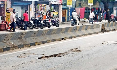 The potholes on Perambur High Road are especially dangerous for two-wheelers riders