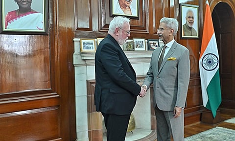 Jaishankar meets Vatican envoy Archbishop Paul Richard Gallagher (Image: X/@DrSJaishankar)