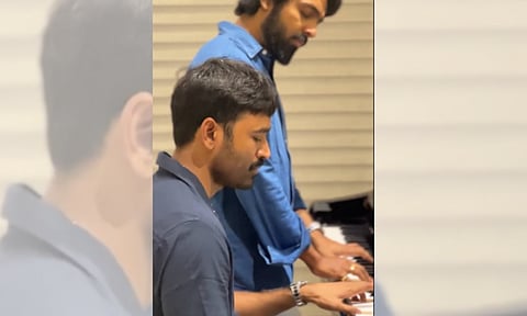 Actor Dhanush with music director G V Prakash (IANS)