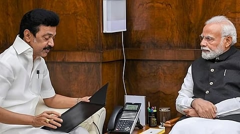 Tamil Nadu Chief Minister MK Stalin with Prime Minister Narendra Modi (PTI File Photo)