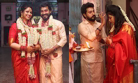 Madhampatty Rangaraj and Joy Crizildaa at their temple wedding (Instagram)&nbsp;