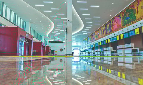 Inside view of the Thoothukudi airport terminal that Prime Minister Narendra Modi inaugurated on Saturday