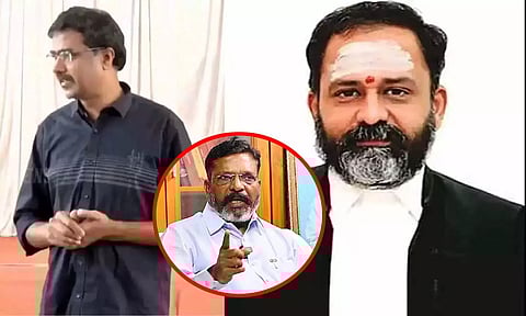 &nbsp;Madurai-based advocate Vanchinathan; Justice GR Swaminathan (Image: Daily Thanthi)