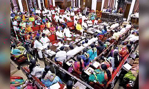 Mayor R Priya, along with Corporation Commissioner Kumaragurubaran, presiding over themonthly council meet held at Ripon Building on Wednesday