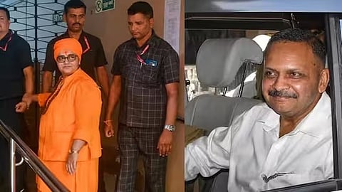 Former BJP MP Pragya Singh Thakur and Lt Col Prasad Purohit were acquitted in the September 29, 2008 Malegaon blasts case, on July 31, 2025. (PTI File Photos)