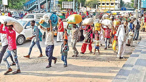 Migrant workers from Bihar