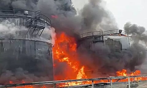 Oil depots in the Russian city of Sochi have been hit by a Ukraine drone attack (AP)