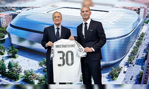 Real Madrid signed Argentine teenage forward Franco Mastantuono (AP)&nbsp;