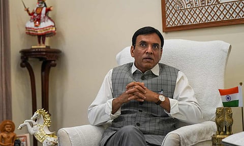 Union Sports Minister Mansukh Mandaviya during an interview with PTI, in New Delhi, Wednesday, Aug. 13, 2025 (PTI)&nbsp;