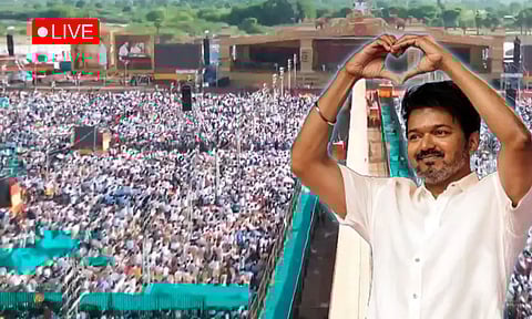 Visual from the TVK's second state-level conference in Madurai&nbsp;