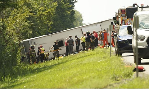Tour bus rollover kills 5 on interstate highway in western New York (AP)