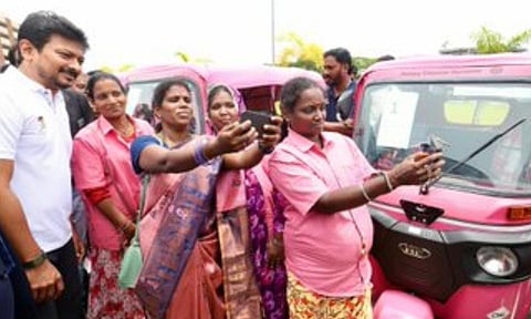 Deputy CM Udhayanidhi Stalin hands over 100 pink autos to women