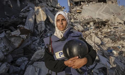 Mariam Dagga in Khan Younis in June (AP)