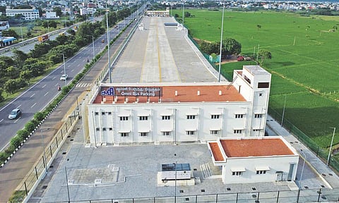 The vacant omnibus parking facility opened by the CMDA at Mudichur near the Outer Ring Road&nbsp;