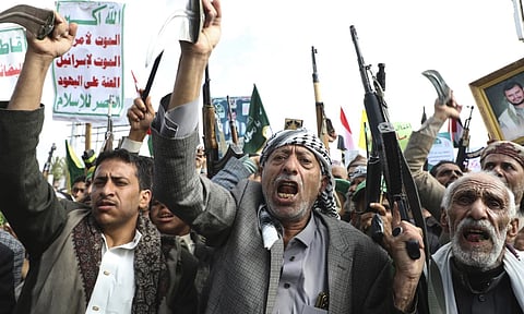 An Israeli airstrike killed Ahmed al-Rahawi, the prime minister of the Houthi rebel-controlled government in Yemen’s capital Sanaa, the Houthis said Saturday (AP)